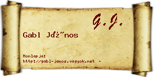 Gabl János névjegykártya